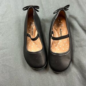 Wonder Nation Black Mary Jane Ballet Flats with Bow Detail